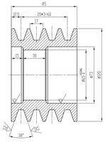 Spare parts: BCRM/MD/MFZ ditch mower's lower pulley (4 belts version)